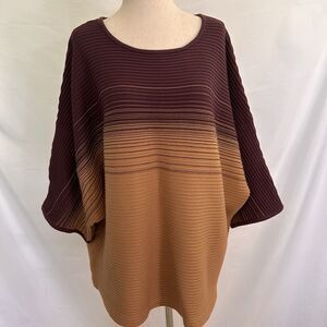 Misook Rib Boxy Sweater Ombre Metallic Sz Large